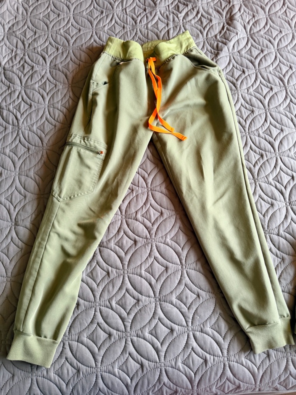 Figs Moss Jogger Pants with Orange Drawstring XSP
